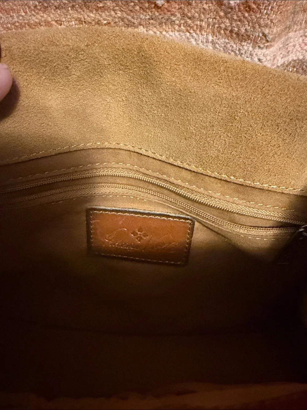 Patricia Nash Leather Chauny Poppy Red Forest Tan Print on All Sides